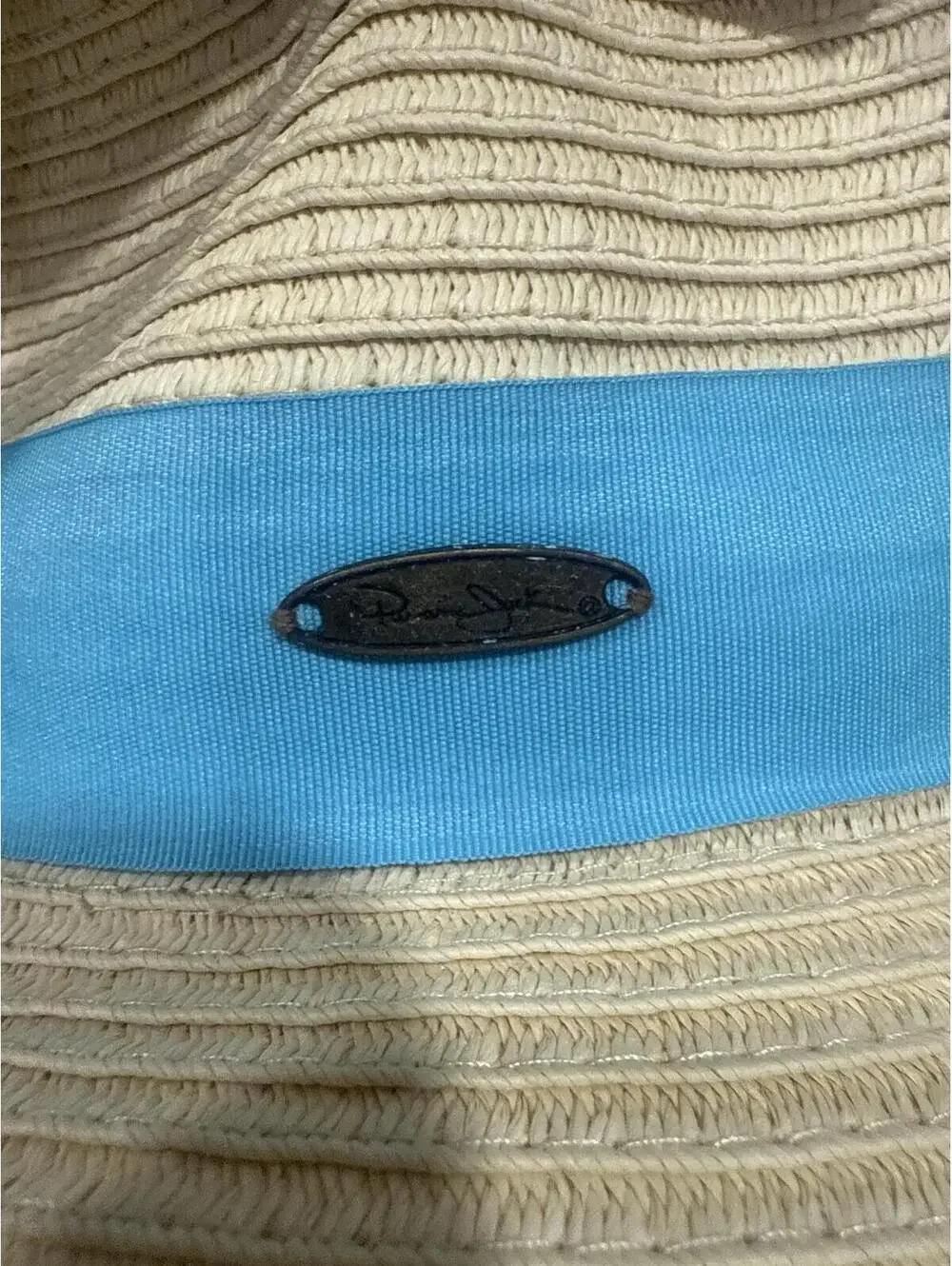 Panama Jack Straw Sun Hat with Buckle and Blue Band